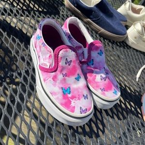 Vans Butterfly Dream Slip-On Sneaker in Fuchsia Red Sz 11  Toddler Girls